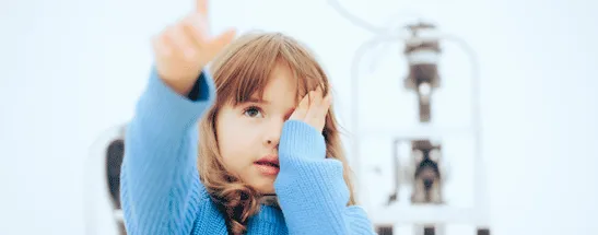 Child having an eye exam