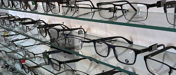 Wall display of eyeglass frames